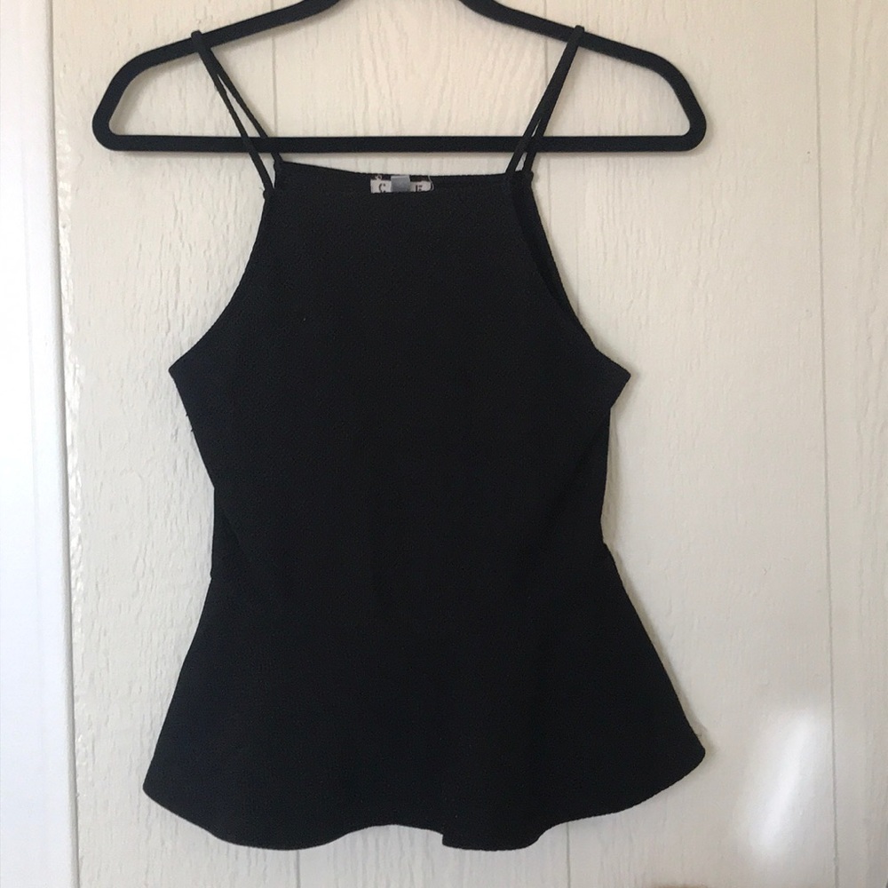 Black Peplum Tank Top